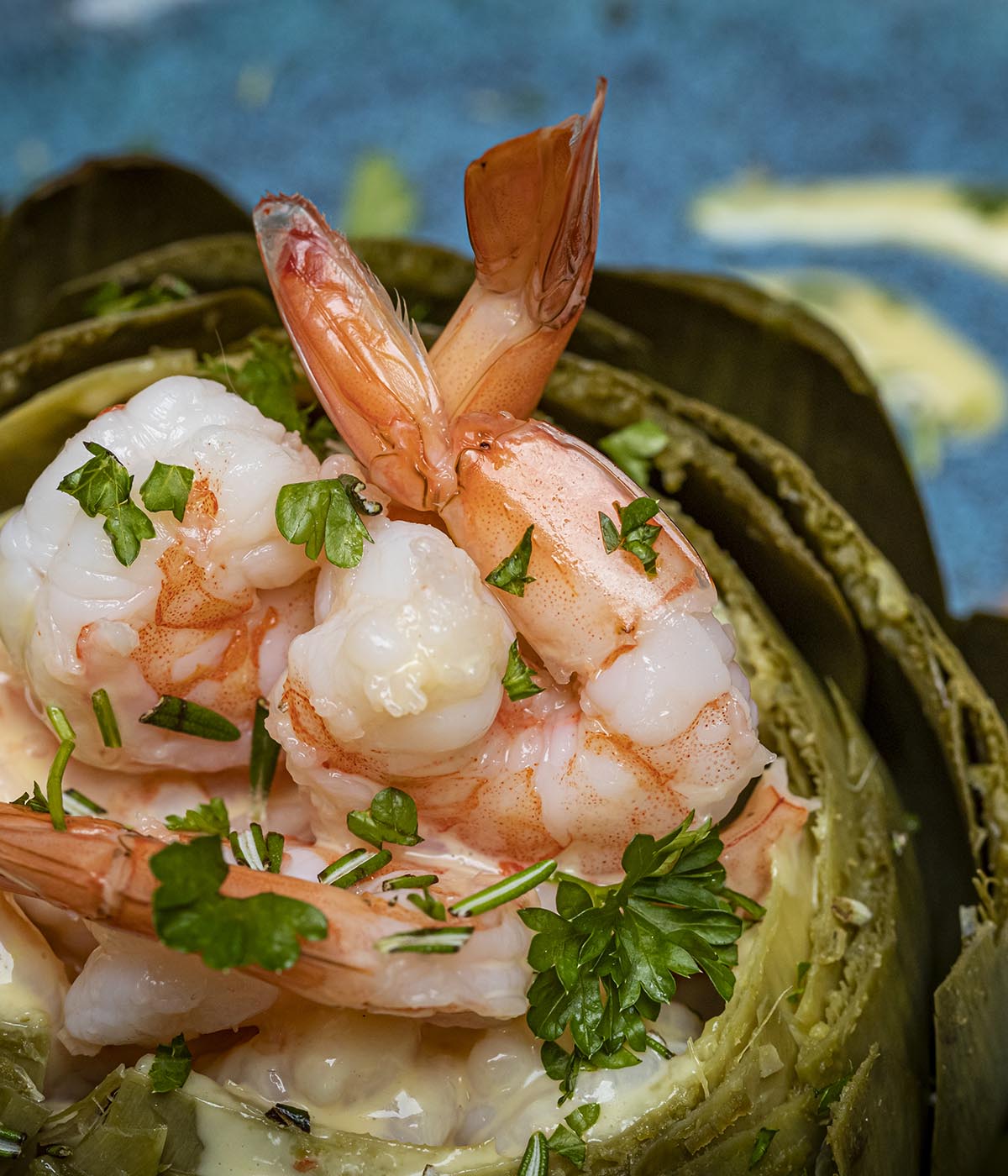 Heerlijk voorgerecht met garnalen in Vermouth