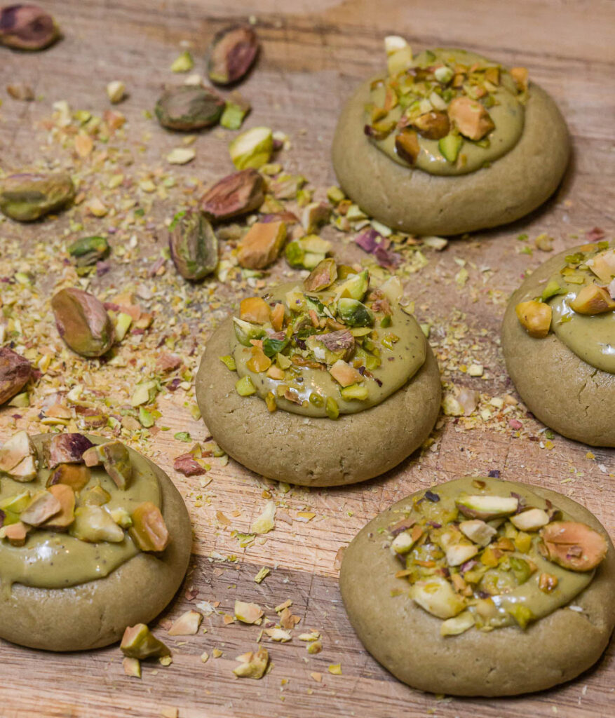 pistache koekjes gemaakt met pistache crème vanuit Piemonte
